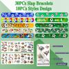 30Pcs Soccer Slap Bracelets Party Favors With Tattoo - Birthday Gifts and Decorations Snap Band for Kids Boys view 2