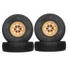LAFEINA 4PCS 90mm Rubber Tire 1.55 inch Metal Beadlock Wheel Tyres for 1:10 RC Crawler Car D90 TF2 Tamiya CC01 LC70 MST JIMNY 90069 (Yellow) view 1