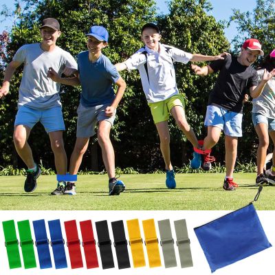 Waenerec 12 Pcs 3 Legged Race Bands Firm Elastic Tie Kids Outdoor Games Teamwork Birthday Party Game for Adults & family Field Day Carnival Theme Outside Yard Games