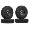 LAFEINA 4PCS 90mm Rubber Tire 1.55 inch Metal Beadlock Wheel Tyres for 1:10 RC Crawler Car D90 TF2 Tamiya CC01 LC70 MST JIMNY 90069 (Black) view 1