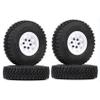 LAFEINA 4PCS 90mm Rubber Tire 1.55 inch Metal Beadlock Wheel Tyres for 1:10 RC Crawler Car D90 TF2 Tamiya CC01 LC70 MST JIMNY 90069 (White) view 1