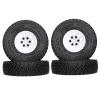 LAFEINA 4PCS 90mm Rubber Tire 1.55 inch Metal Beadlock Wheel Tyres for 1:10 RC Crawler Car D90 TF2 Tamiya CC01 LC70 MST JIMNY 90069 (White) view 2