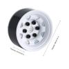 LAFEINA 4PCS 90mm Rubber Tire 1.55 inch Metal Beadlock Wheel Tyres for 1:10 RC Crawler Car D90 TF2 Tamiya CC01 LC70 MST JIMNY 90069 (White) view 3