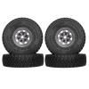 LAFEINA 4PCS 90mm Rubber Tire 1.55 inch Metal Beadlock Wheel Tyres for 1:10 RC Crawler Car D90 TF2 Tamiya CC01 LC70 MST JIMNY 90069 (Gray) view 1