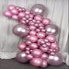 100 Pack Chrome Metallic Pink Balloons Different Sizes 18 12 10 5 Inch KIRIKOU Party Balloons for Birthday Valentines Baby Shower Bridal Wedding Party Decors view 4