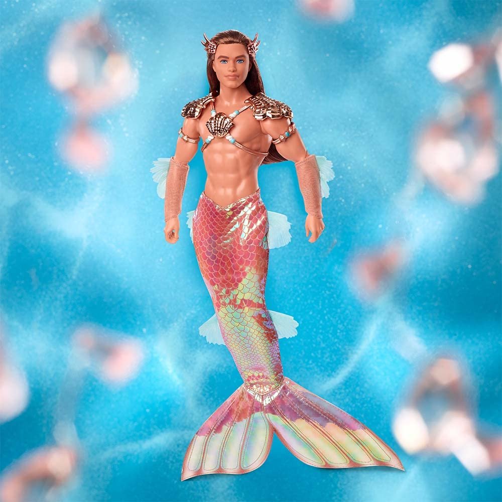 Barbie Signature King Ocean Ken Merman Doll (12 In, Long Brunette Hair)