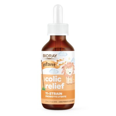 BIORAY Infant NDF Colic Relief - 1 fl oz - 11-Strain Probiotic Lysate - Ease Discomfort in The Stomach, GI Tract & Colon - Non-GMO, Vegetarian, Gluten Free - Approx. 30 Servings