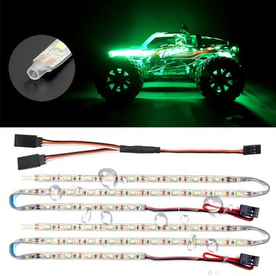 Waterproof LED Light Strips for RC Cars Trucks Airplanes Boats Drones Fixed Wing AR Wing Model Underglow Light (Green)