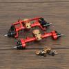 RCAWD CNC Machined Aluminum Alloy Front and Rear Portal Axle Housing w/Steel Gears&Brass Worm Gears&Brass Third Member Housing&Brass Hex for Axial 1-24 Scx24 Crawlers(Red) view 2