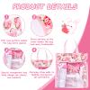 Rakki Dolli Feeding Set Nursery Bag Set for Dolls, Plate Together with Spoon, Fork, Milk Bottle, Juice Cup, Towel &Bib view 3