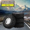 TOPINCN RC Rubber Wheels 4pcs 1:10 Scale All Terrain Tires with Hubs for Axial/SCX10/D90/CC01 RC Cars 35x96mm view 2