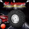 TOPINCN RC Rubber Wheels 4pcs 1:10 Scale All Terrain Tires with Hubs for Axial/SCX10/D90/CC01 RC Cars 35x96mm view 4