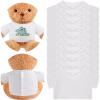 10 Pcs Stuffed Bear Tee Shirt Animal Clothes Basic Sublimation Blank T Shirt Classic Plush T Shirt Easy to Wear Fit 14-18 Inches Dolls (White) view 1