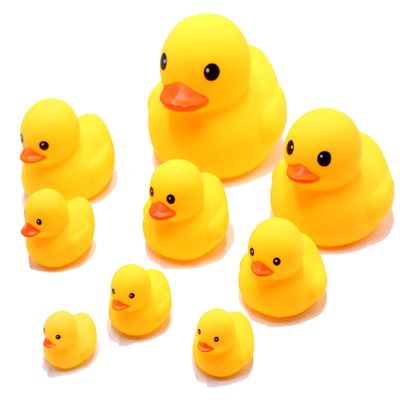 9 Pcs Float & Squeak Mini Duck Stress Relief Toys Stress Balls for Adult, Mini Round Eye Rubber Ducks Squeeze Fun for Birthday Party Office Christmas Stocking Stuffer Gift