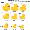 9 Pcs Float & Squeak Mini Duck Stress Relief Toys Stress Balls for Adult, Mini Round Eye Rubber Ducks Squeeze Fun for Birthday Party Office Christmas Stocking Stuffer Gift view 2