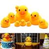 9 Pcs Float & Squeak Mini Duck Stress Relief Toys Stress Balls for Adult, Mini Round Eye Rubber Ducks Squeeze Fun for Birthday Party Office Christmas Stocking Stuffer Gift view 3