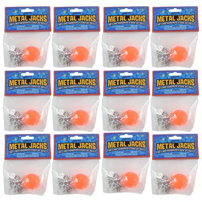 12 Mini Metal Jacks Game Sets - Tiny Classic Game - Party Favors - Gift Bags - Goody Bags/Prizes/Rewards Box - Bulk 1 Dozen