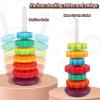 JUXUE Spinning Toy, Rainbow Stacking Toys for Toddlers 1-3, Ring Stacker Baby Toys 6 to 12 Months, 1 One Year Old Girl Boy Christmas Birthday Gifts, Montessori Autism Sensory Toy view 3