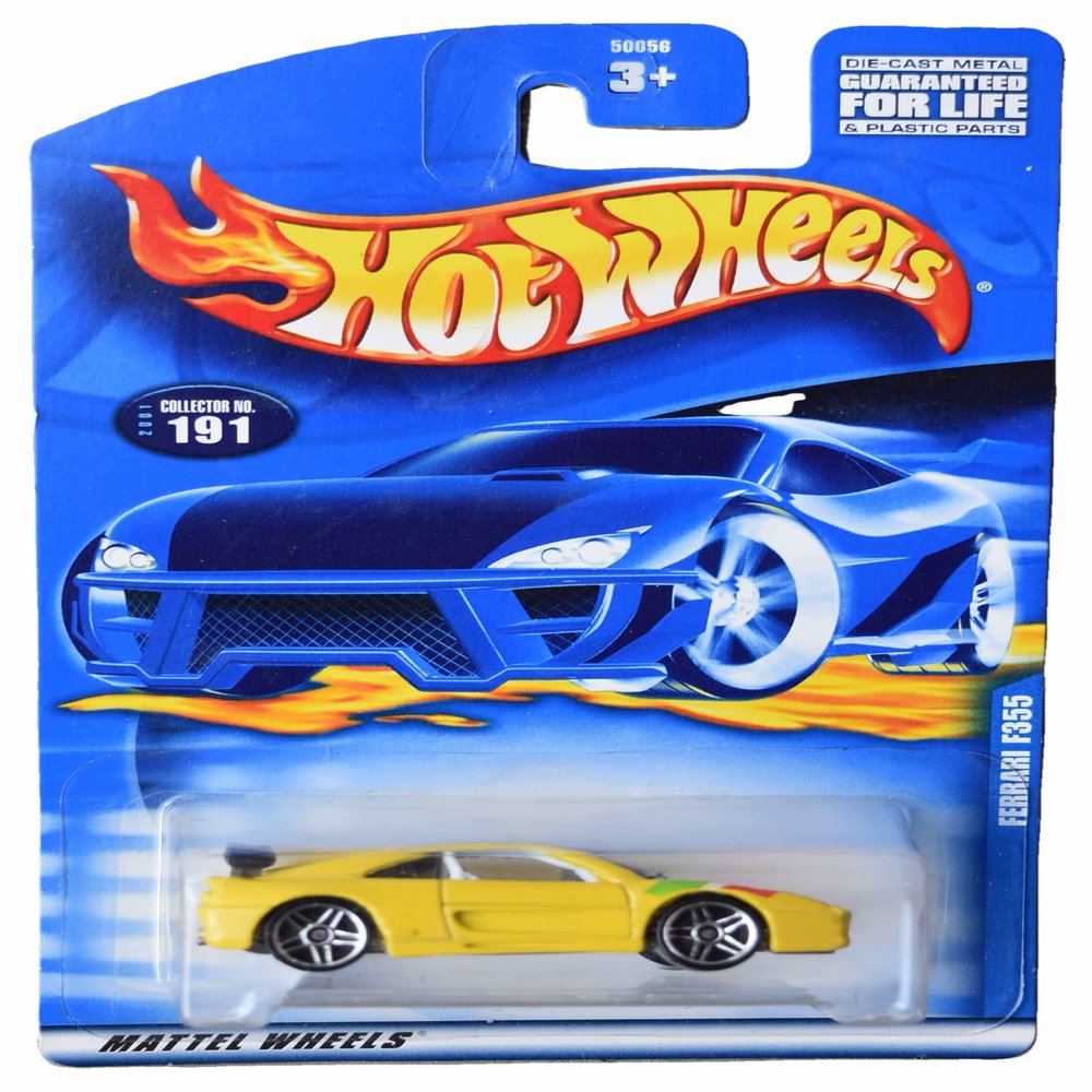 Hot Wheels Ferrari F355, Yellow #191 5pr Spoke - Ferrari