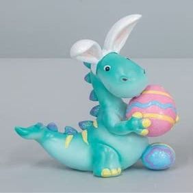 Dragon Easter Bunny Resin Figure - Green