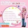 Rakki Dolli Doll Clothes 4 Piece Set Includes Pink Flower Snow Jacket, Knitted Wool Hat, Scarf and Hipster Jeans Fits for 18" American Girl Dolls (Doll and Shoes Not Included) view 4