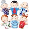 6 Pcs Family Style Hand Puppets Soft Plush Puppet Family Members Cute Hand Toys for Teachers Parents Shows Story Time Playtime Schools, Grandparents, Mom, Dad, Brother, Sister view 1