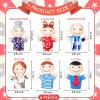 6 Pcs Family Style Hand Puppets Soft Plush Puppet Family Members Cute Hand Toys for Teachers Parents Shows Story Time Playtime Schools, Grandparents, Mom, Dad, Brother, Sister view 2