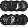 8 Pack 6 Inch Pendulum Board Set for Divination, Wooden Double Sided Dowsing Board, Black White Divination Metaphysical Message Witch Set for Witchcraft Wiccan Altar Supplies Beginner view 1