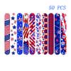Dminya 50 Pcs Slap Bracelets for Kids 4th of July Slap Bracelets Bulk Snap Bracelet Party Supplies Favors Classroom Prizes Exchanging Gifts view 2