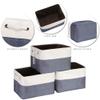 Sea Team 3-Pack Large Storage Basket Set, Trunk Organizer, Clothes Toys Bin, 15 x 10 x 10 Inches, Big Rectangular Canvas Fabric Collapsible Shelf Box with Handles for Kids Room (Denim/White) view 3