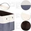 Sea Team 3-Pack Large Storage Basket Set, Trunk Organizer, Clothes Toys Bin, 15 x 10 x 10 Inches, Big Rectangular Canvas Fabric Collapsible Shelf Box with Handles for Kids Room (Denim/White) view 4