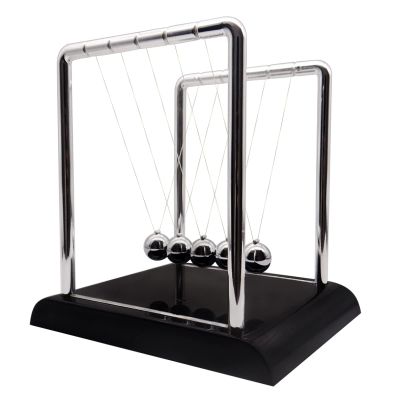 BEWITU Newtons Cradle Balance Pendulum, Swinging Kinetic Balls, Fun Science Physics Accessories for Adults, Calm Down Fidgets Kit, Desk Toys for Stress Relief, Office Desk Decoration (Large Black)