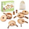 WHOHOLL Wooden Play Cooking Set with Plates and Dishes, Kitchen Toys for Kids 3 4 5 6, Montessori Play Kitchen Accessories Including Pots and Pans, Christmas Birthday Gifts for Girls Boys view 1