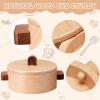 WHOHOLL Wooden Play Cooking Set with Plates and Dishes, Kitchen Toys for Kids 3 4 5 6, Montessori Play Kitchen Accessories Including Pots and Pans, Christmas Birthday Gifts for Girls Boys view 4
