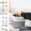 Sea Team 3-Pack Cubic Storage Basket Set, Storage Cube Organizer, Clothes Toys Bin, 11 x 11 x 11 Inches, Big Square Canvas Fabric Collapsible Shelf Box with Handles for Kids Room (Lavender/Orchid) view 4