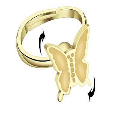 Fidget Spinner Rings Butterfly Daisy Flower Rotating Spinning Anxiety Ring for Women Adjustable Open Sunflower Ring Fidget Rotatable Calming Worry Meditation Ring Stress Relief Ring-Style 4