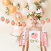 Baby Birthday Decoration 1st Birthday High Chair Banner Peach Theme Party Supplies Photo Props Sweet First Birthday Banner view 4
