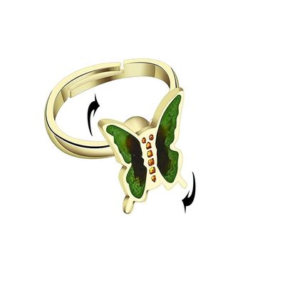 Fidget Spinner Butterfly Daisy Flower Rotating Anxiety Ring for Women - Adjustable Open Sunflower Spinning Rotatable Calming Worry Meditation Stress Relief Ring - Style 2