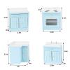 Miniature Furniture Dollhouse Kitchen Cabinets Set 1:12 Scale Wooden Model Freely Combined 4PCS Mini House Accessories Furnishings Kit Decoration Gift (Blue) view 2