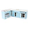 Miniature Furniture Dollhouse Kitchen Cabinets Set 1:12 Scale Wooden Model Freely Combined 4PCS Mini House Accessories Furnishings Kit Decoration Gift (Blue) view 3