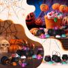 Jerify 320 Pieces Halloween Party Favors 40 Pack Prefilled Small Plastic Witch Cauldron Cauldrons Game Toy with Spider Rings Pumpkin Spinner Tops Halloween Toy Eyeballs Hands view 4
