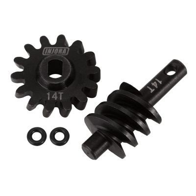 INJORA Overdrive Differential Axle Steel Gears 14T Worm Gears Upgrade Parts for AX24 SCX24 C10 JLU Gladiator Bronco Deadbolt Axial 1/24 RC Crawler Car