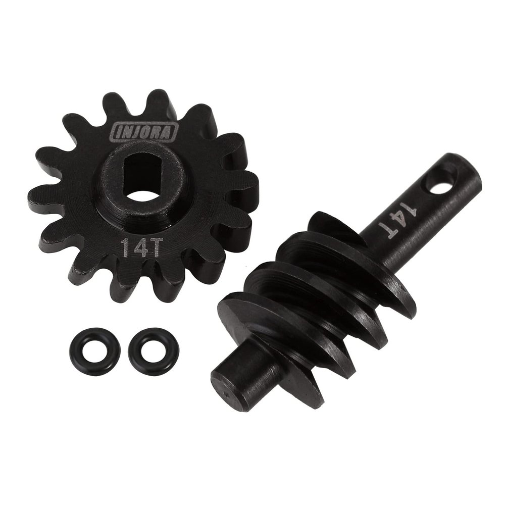 INJORA Overdrive Differential Axle Steel Gears 14T Worm Gears Upgrade Parts for AX24 SCX24 C10 JLU Gladiator Bronco Deadbolt Axial 1/24 RC Crawler Car