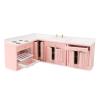 Miniature Furniture Dollhouse Kitchen Cabinets Set 1:12 Scale Wooden Model Freely Combined 4PCS Mini House Accessories Furnishings Kit Decoration Gift (Pink) view 4