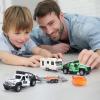 G.C 4 Pack Pickup Truck Trailer Toys for Boys Kids Toy Camper Boat Diecast Truck Vehicle 1:36 Scale Pull Back Metal Car Toys Playset with Light Sound view 3