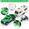 G.C 4 Pack Pickup Truck Trailer Toys for Boys Kids Toy Camper Boat Diecast Truck Vehicle 1:36 Scale Pull Back Metal Car Toys Playset with Light Sound view 4