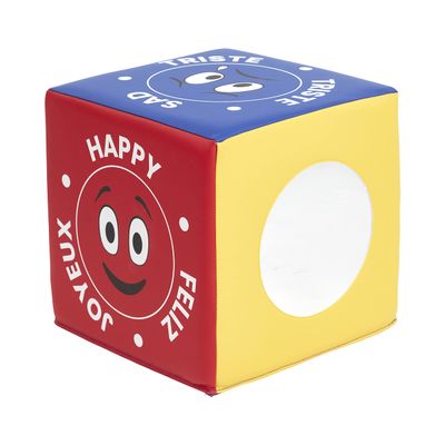 ECR4Kids SoftZone Emotion Cube with Mirror, Sensory Toy, Assorted