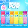BubblePlay Bubble Bottle 12 Pack - 4oz Bubbles for Kids, 5 Hole Bubble Wand Blower, Bubble Solution with Wands - Outdoor Summer Toy, Birthday Fun Party Favors view 2