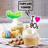 24pcs 90s Cupcake Topper 1990s Retro Theme Decor 90's Decade Throwback Party Decorations Supplies view 4