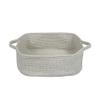 Woven Cotton Rope Storage Basket with Handles for Organizing Shelves Closet Small Cat Dog Pet Toy Baskets Box Bin Decorative Rectangle Baby Nursery basket Gift basket Empty(light grey) view 1